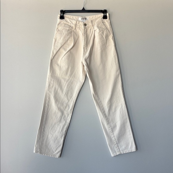 Storets ivory color jeans straight leg pants 7/8 length 100% Cotton! - Picture 3 of 6